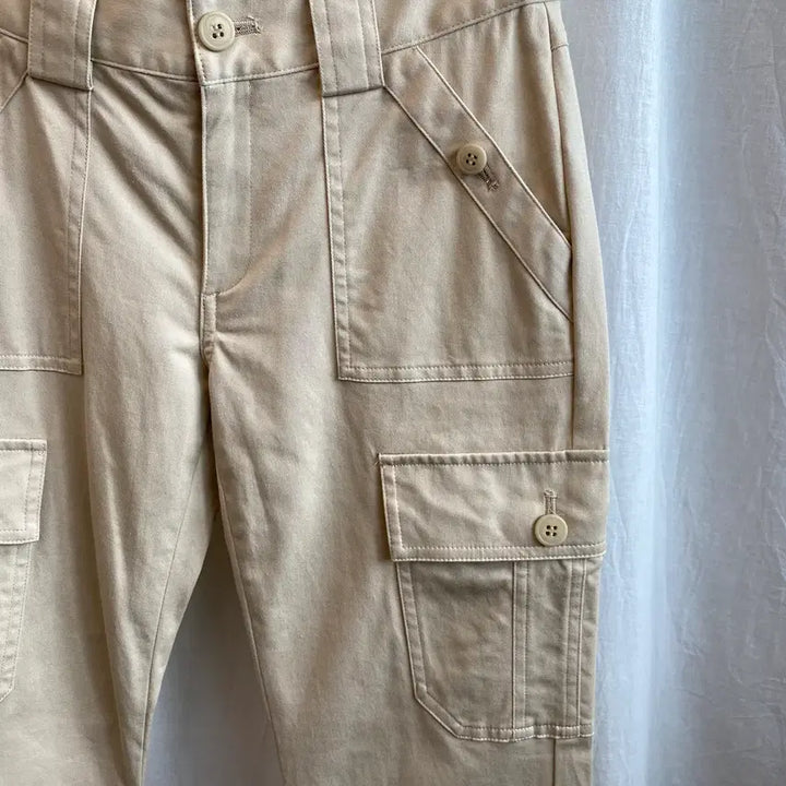 [BUNJANG] ELLE Beige Cargo Straight Pants (24) / ELLE 베이지 카고 스트레이트 팬츠(24)