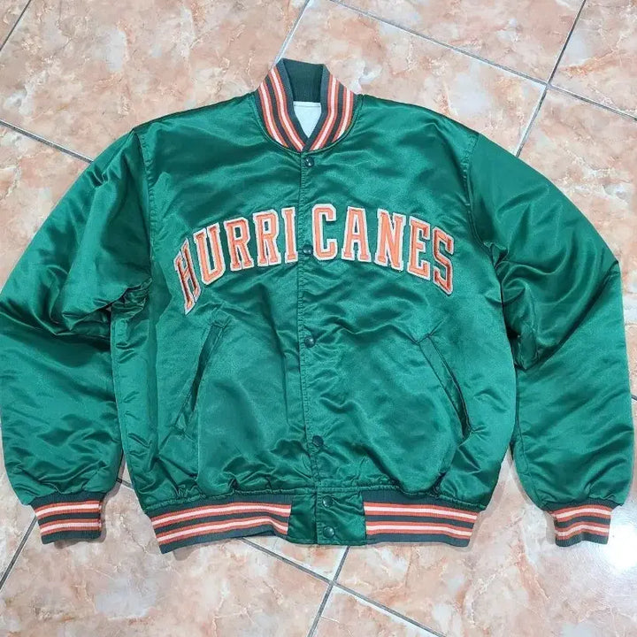 [BUNJANG] Starter Miami Hurricanes Green Jumper / 스타터 마이애미 허리케인즈 그린 점퍼