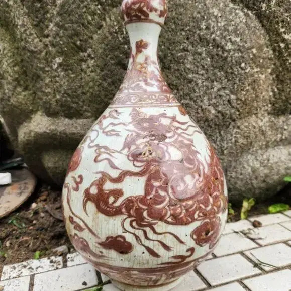 [BUNJANG] Chinese Porcelain Vase with Dragon and Cloud Motif / 중국도자기 유리홍 용운산두병