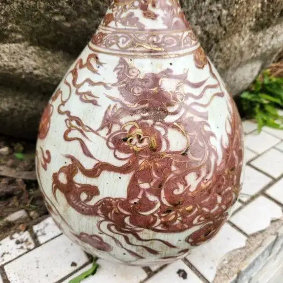 [BUNJANG] Chinese Porcelain Vase with Dragon and Cloud Motif / 중국도자기 유리홍 용운산두병