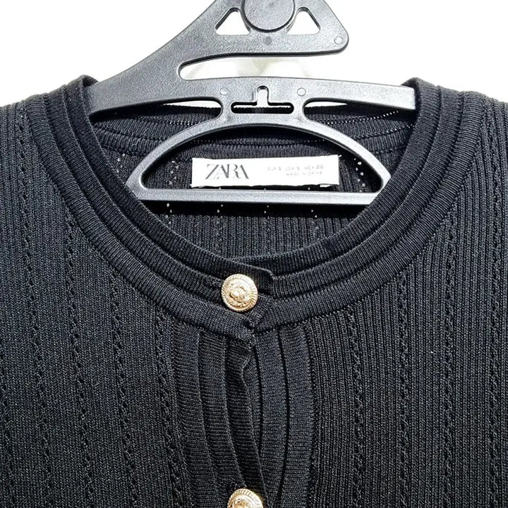 [BUNJANG] ZARA Gold Button Black Knit Dress S / 자라 금장 버튼 블랙 니트 원피스S