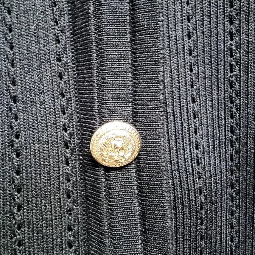 [BUNJANG] ZARA Gold Button Black Knit Dress S / 자라 금장 버튼 블랙 니트 원피스S