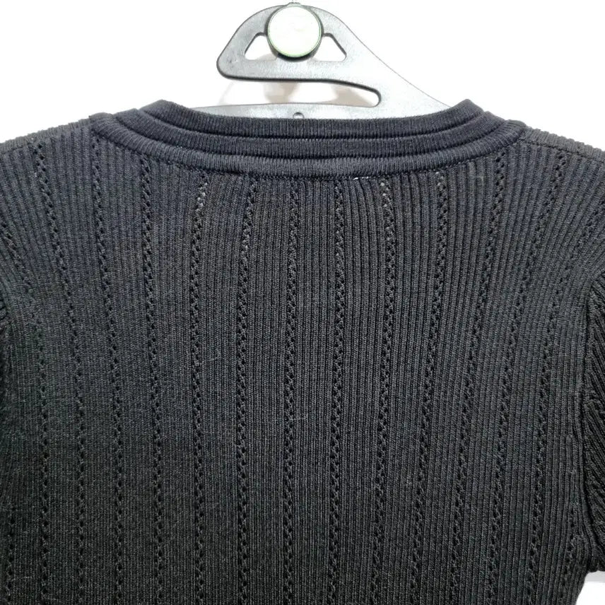 [BUNJANG] ZARA Gold Button Black Knit Dress S / 자라 금장 버튼 블랙 니트 원피스S