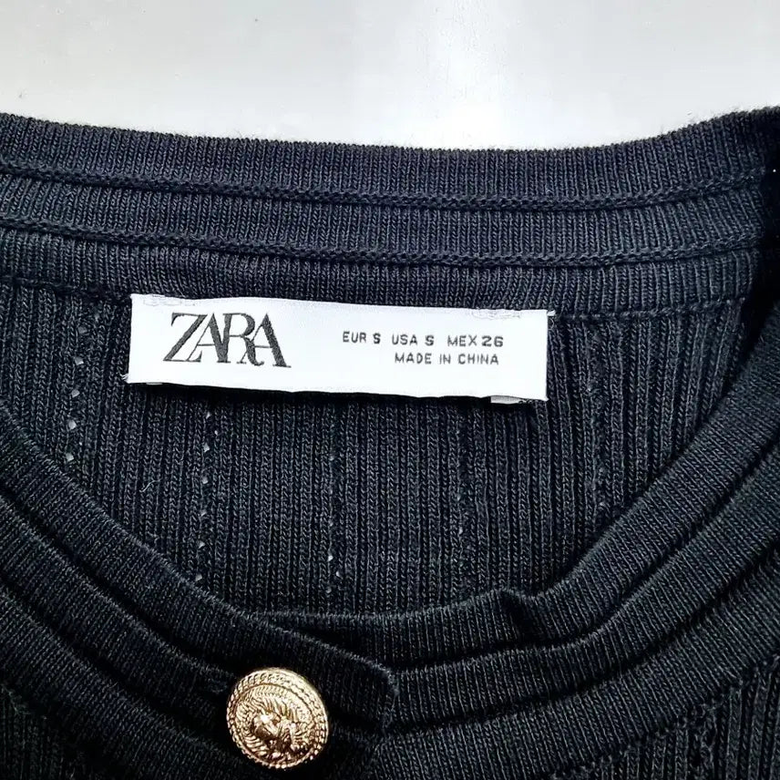[BUNJANG] ZARA Gold Button Black Knit Dress S / 자라 금장 버튼 블랙 니트 원피스S