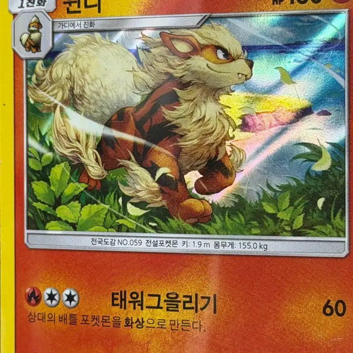 [BUNJANG] Pokemon Arcanine Holographic Card SM1S - 2017 / 포켓몬 윈디 홀로 고전카드 sm1S -2017-