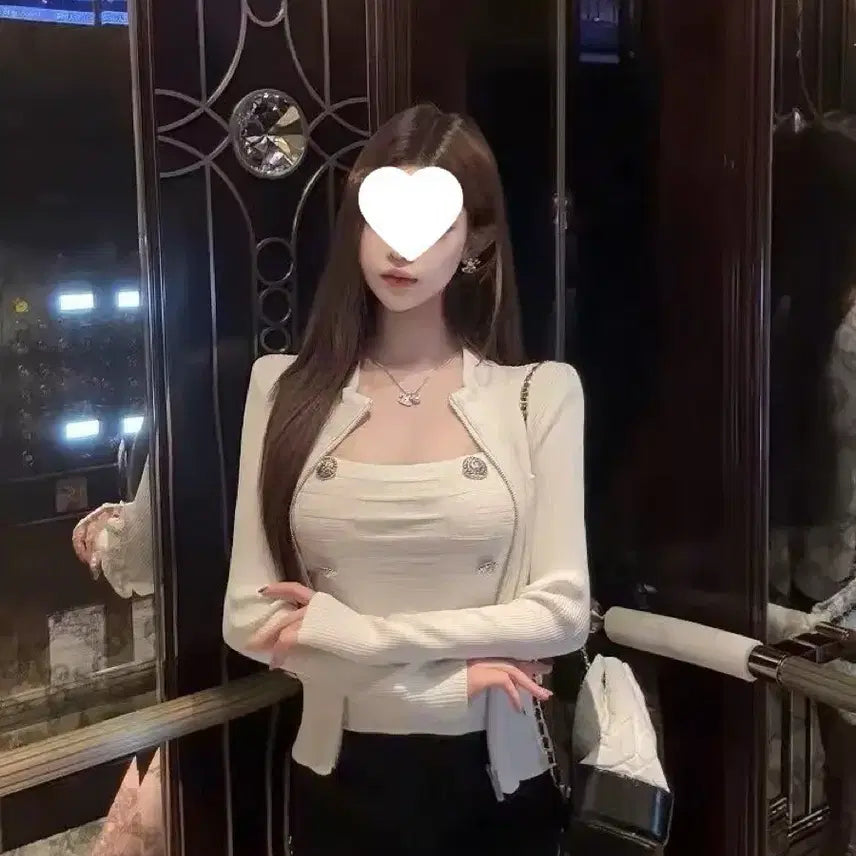 [BUNJANG] Imported Ivory Cardigan and Tank Top Set / 수입 나시 가디건 세트 새상품