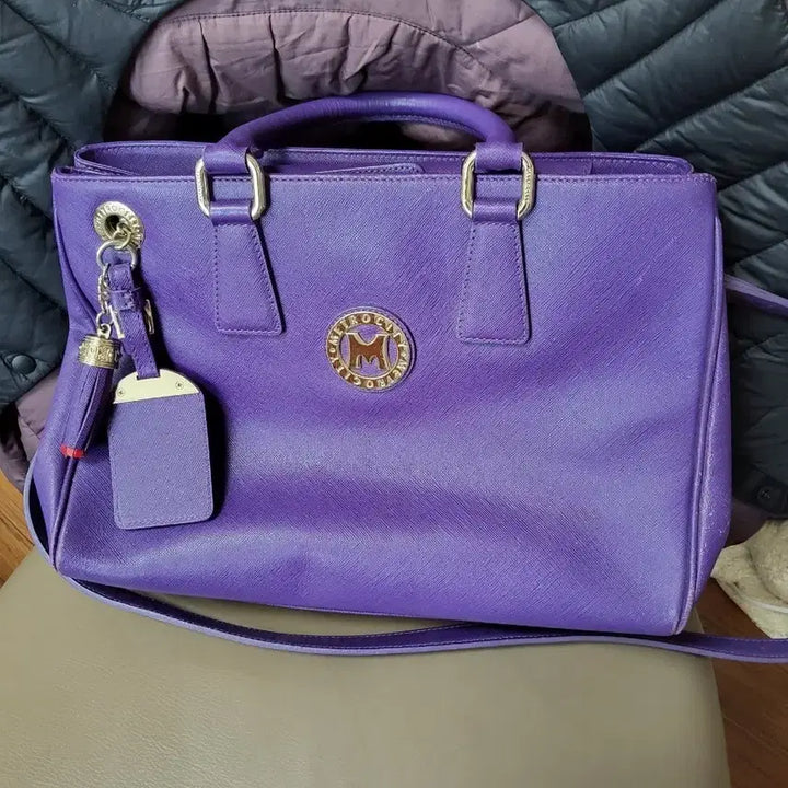 [BUNJANG] Metrocity Purple Tote Shoulder Bag / 메트로시티 퍼플 토트백 숄더백