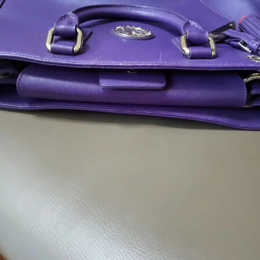 [BUNJANG] Metrocity Purple Tote Shoulder Bag / 메트로시티 퍼플 토트백 숄더백