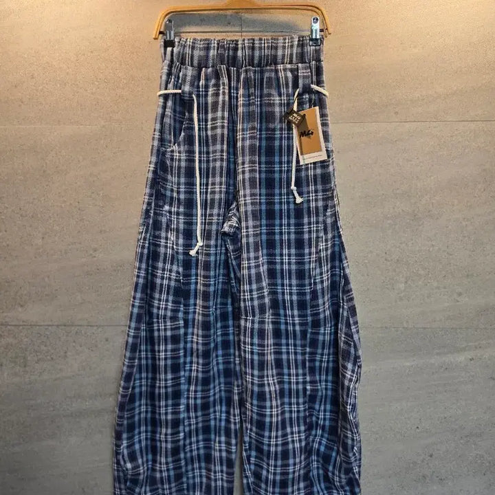 [SOLD OUT] ss템. M4 체크 와이드 밴딩 팬츠. 새거.