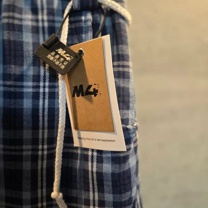 [SOLD OUT] ss템. M4 체크 와이드 밴딩 팬츠. 새거.