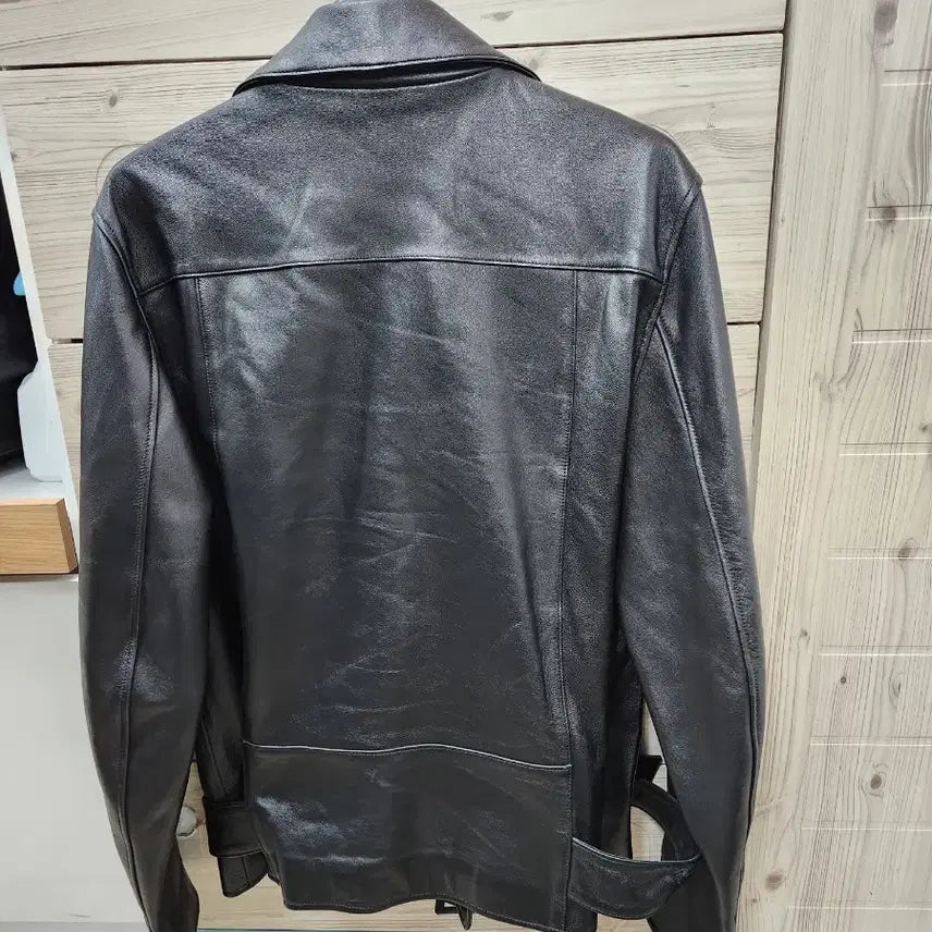 [BUNJANG] Easybusy Black Leather Rider Jacket - XL / 이지비지 블랙 가죽 라이더 자켓 XL
