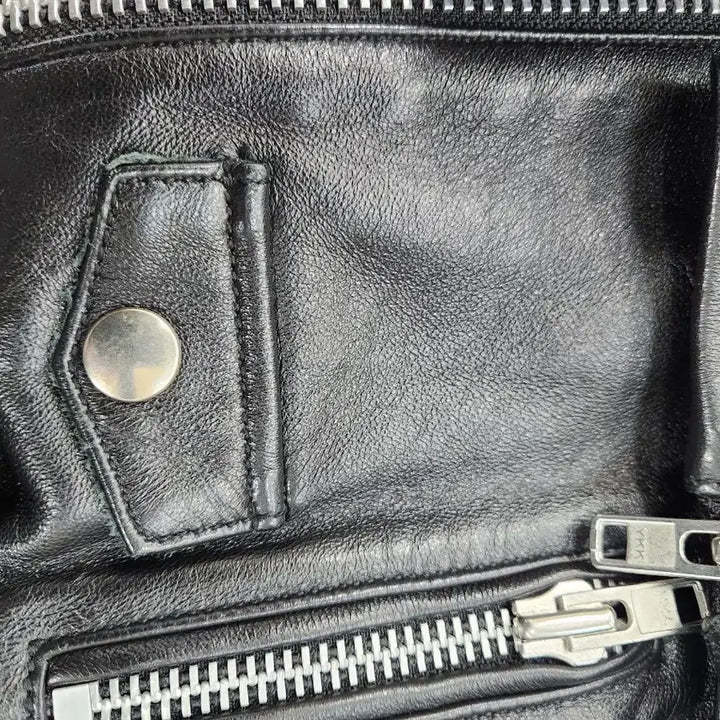 [BUNJANG] Easybusy Black Leather Rider Jacket - XL / 이지비지 블랙 가죽 라이더 자켓 XL