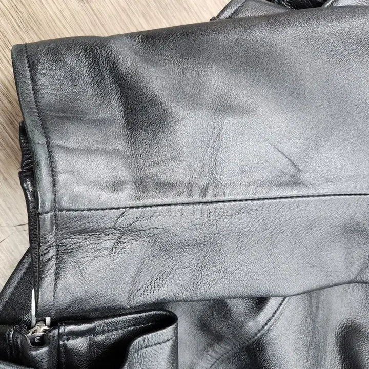 [BUNJANG] Easybusy Black Leather Rider Jacket - XL / 이지비지 블랙 가죽 라이더 자켓 XL