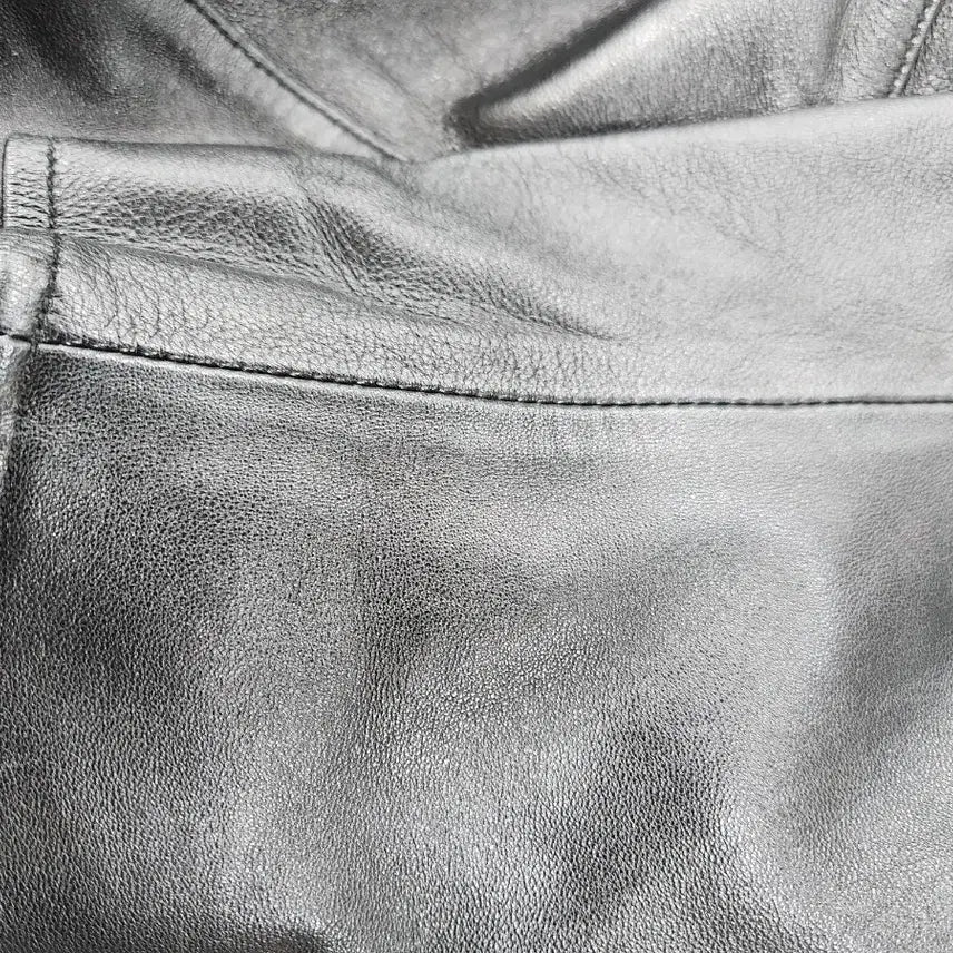 [BUNJANG] Easybusy Black Leather Rider Jacket - XL / 이지비지 블랙 가죽 라이더 자켓 XL