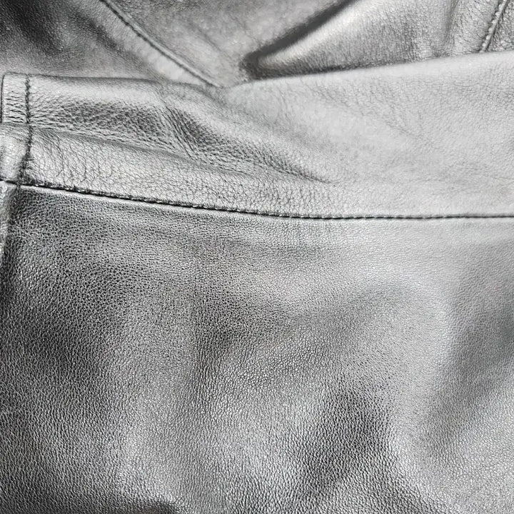 [BUNJANG] Easybusy Black Leather Rider Jacket - XL / 이지비지 블랙 가죽 라이더 자켓 XL