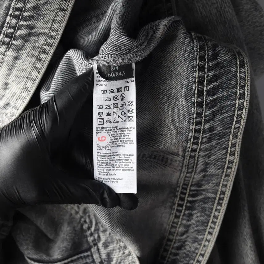 [BUNJANG] AllSaints 21SS Washed Crop Denim Jacket Gray / 올세인츠 21SS 워싱 크롭 데님 재킷 그레이