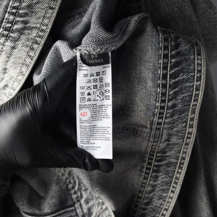 [BUNJANG] AllSaints 21SS Washed Crop Denim Jacket Gray / 올세인츠 21SS 워싱 크롭 데님 재킷 그레이