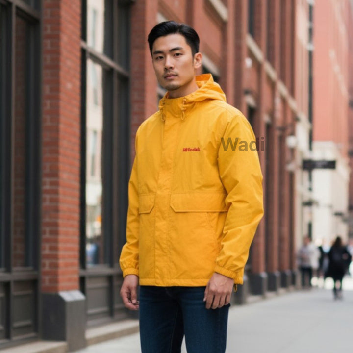 [BUNJANG] Kodak Semi-Oversized Woven Hooded Jacket Yellow / [코닥] 우븐 세미오버핏 후드 자켓 옐로우