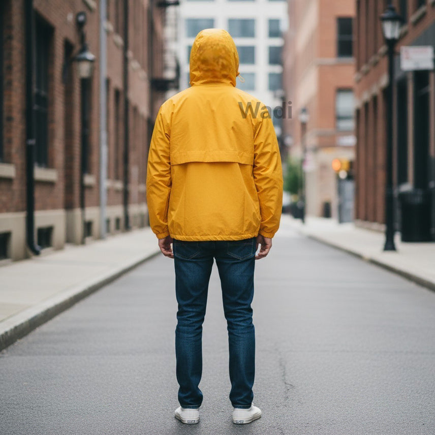 [BUNJANG] Kodak Semi-Oversized Woven Hooded Jacket Yellow / [코닥] 우븐 세미오버핏 후드 자켓 옐로우