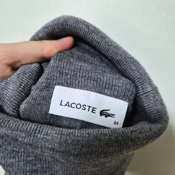 [BUNJANG] Lacoste Gray Turtleneck Sweater 34 / 라코스테 회색 터틀넥 스웨터 34
