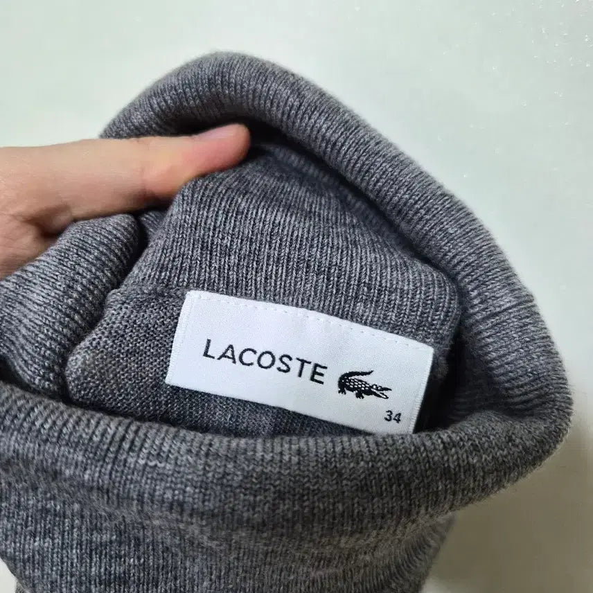 [BUNJANG] Lacoste Gray Turtleneck Sweater 34 / 라코스테 회색 터틀넥 스웨터 34