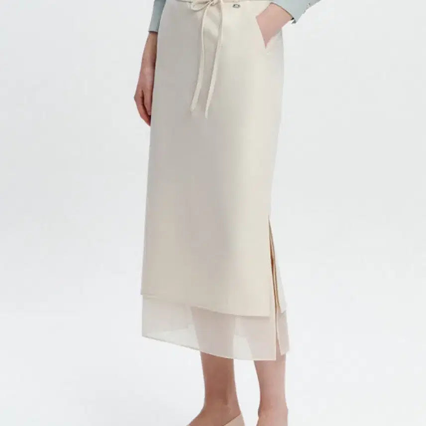 [BUNJANG] Graydecheon Layered Skirt Ivory S / 그레이데시온 레이어드 스커트 아이보리S