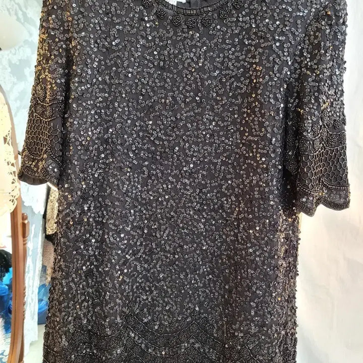 [BUNJANG] Silk 100% Sequin Blouse / 시퀸블라우스 실크100