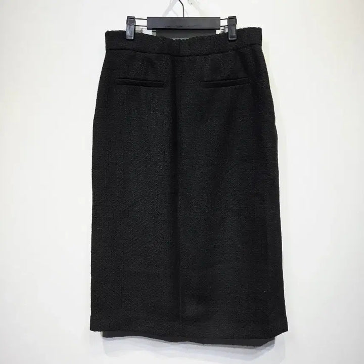 [BUNJANG] KARL LAGERFELD PARIS Black Tweed Button Midi Skirt / 칼라거펠트 파리스 블랙 트위드 버튼 미디 스커트