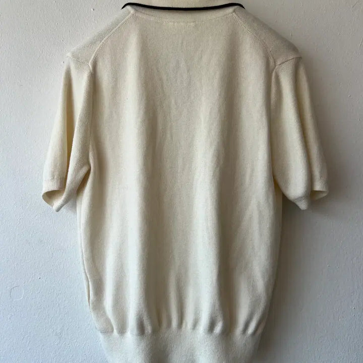 [SOLD OUT] 라코스테 여성 아이보리 카라니트 반팔니트 울니트 34