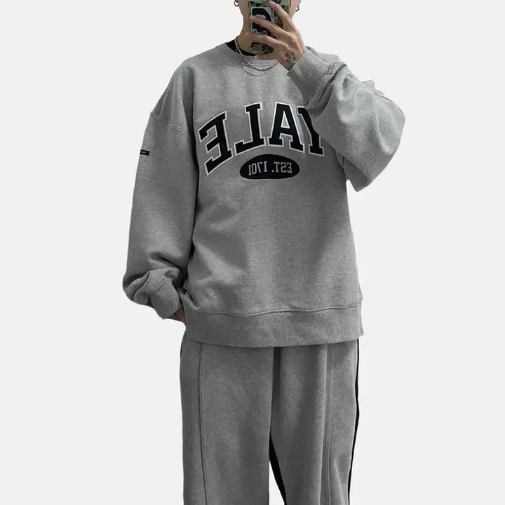 [BUNJANG] YALE Arch Logo Sweatshirt - Melange Gray - XL / YALE 예일 아치로고 맨투맨 멜란지그레이