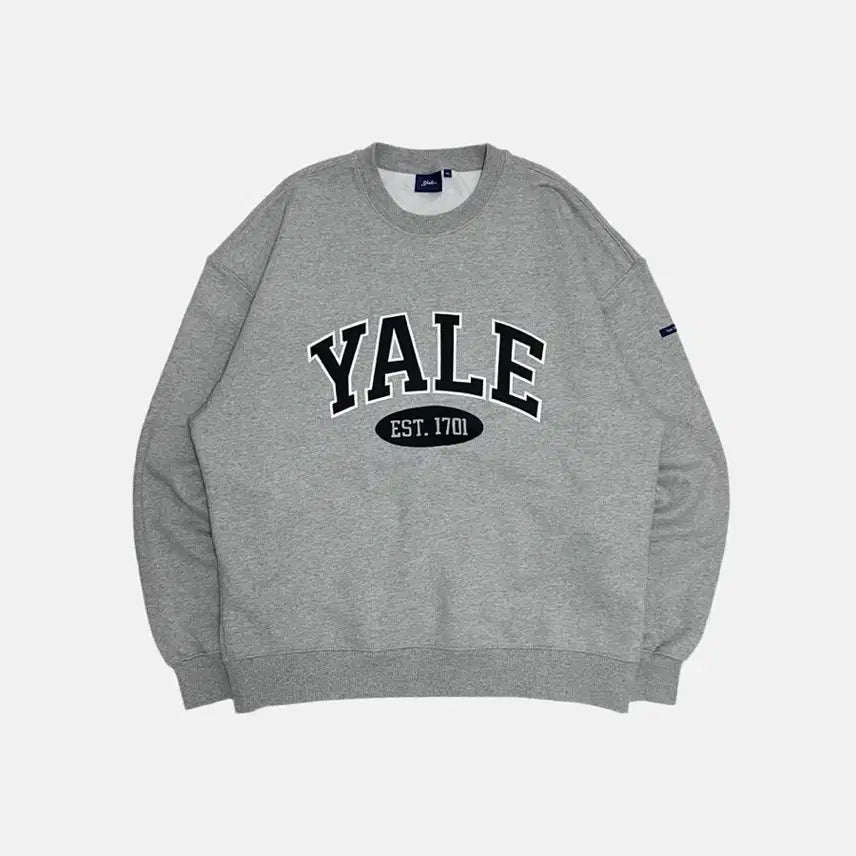 [BUNJANG] YALE Arch Logo Sweatshirt - Melange Gray - XL / YALE 예일 아치로고 맨투맨 멜란지그레이