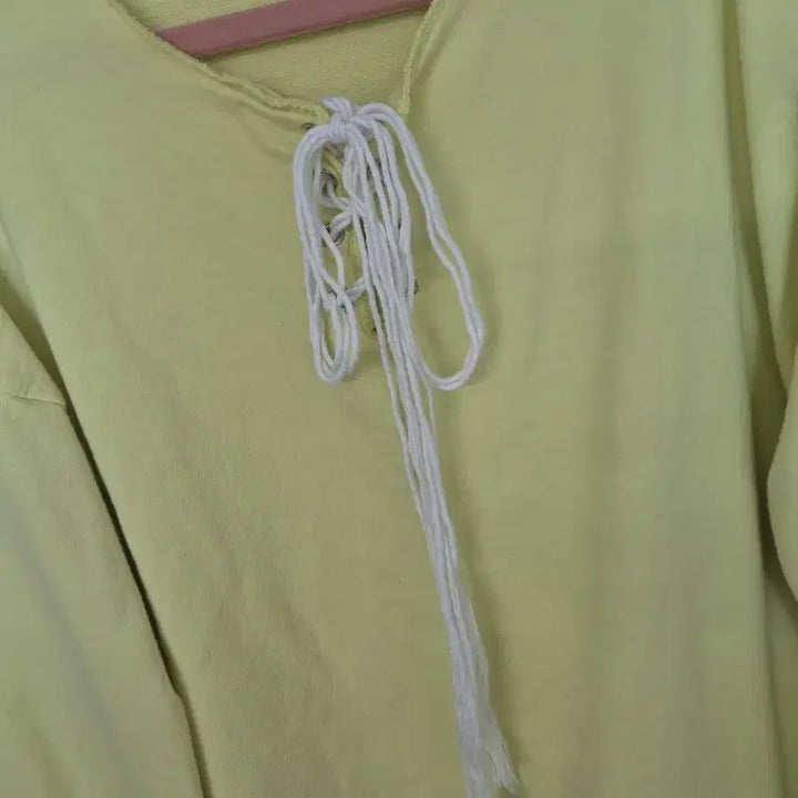 [BUNJANG] Neon Long-Sleeve T-Shirt / 형광색 끈디테일 긴팔티셔츠