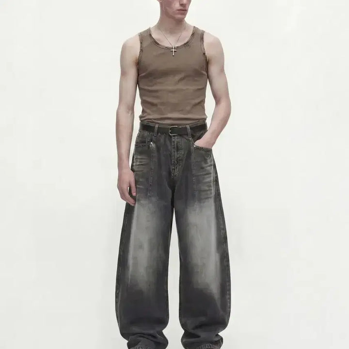 [BUNJANG] DWSE Balloon Wide Denim Jeans / DWSE 벌룬 와이드 데님 청바지 새제품 싸게 팔아요