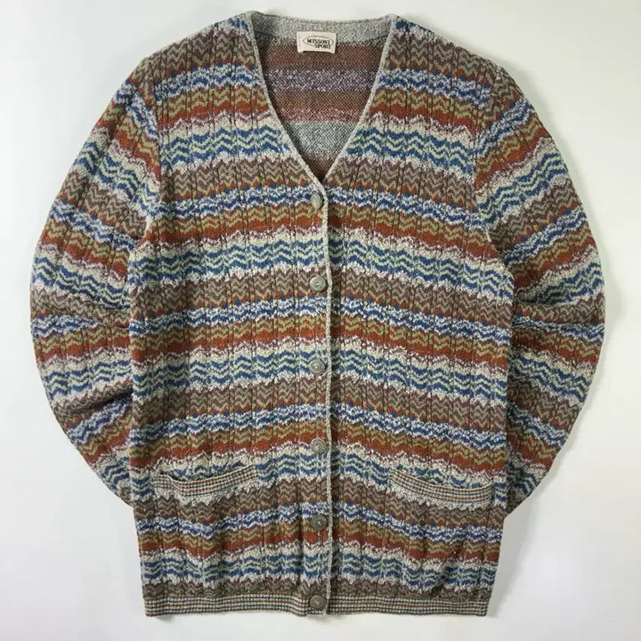 [BUNJANG] Missoni Ethnic Pattern V-Neck Knit Cardigan / Missoni  미쏘니 에스닉 패턴 브이넥 니트 가디건