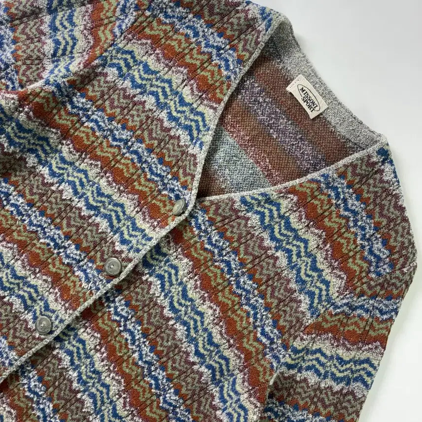 [BUNJANG] Missoni Ethnic Pattern V-Neck Knit Cardigan / Missoni  미쏘니 에스닉 패턴 브이넥 니트 가디건