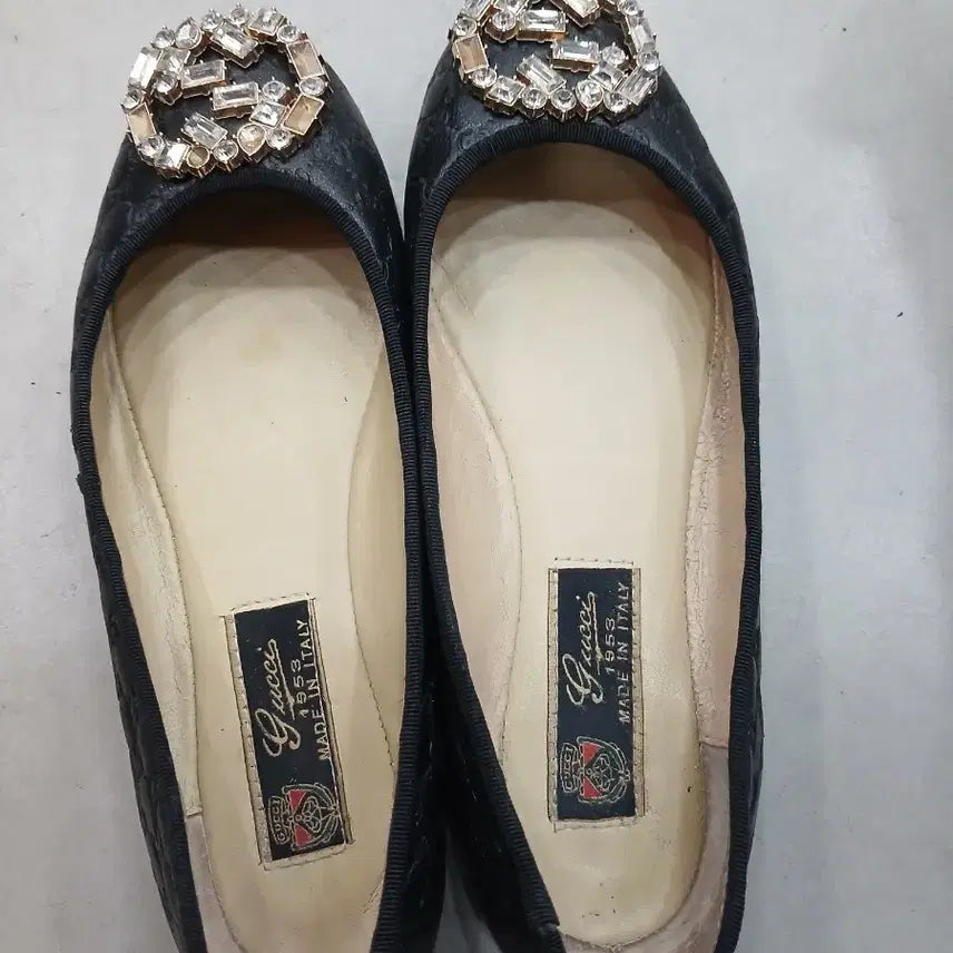 [BUNJANG] Gucci Black Quilted GG Ballerina Flat Shoes / 구찌 블랙 퀼팅 GG 발레리나 플랫슈즈36정품