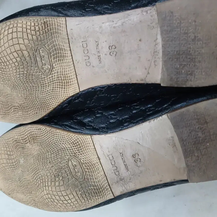 [BUNJANG] Gucci Black Quilted GG Ballerina Flat Shoes / 구찌 블랙 퀼팅 GG 발레리나 플랫슈즈36정품
