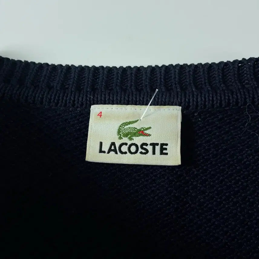 [BUNJANG] Lacoste Cotton Navy Crewneck Knit Sweater / Lacoste  라코스테 코튼 네이비 크루넥 니트