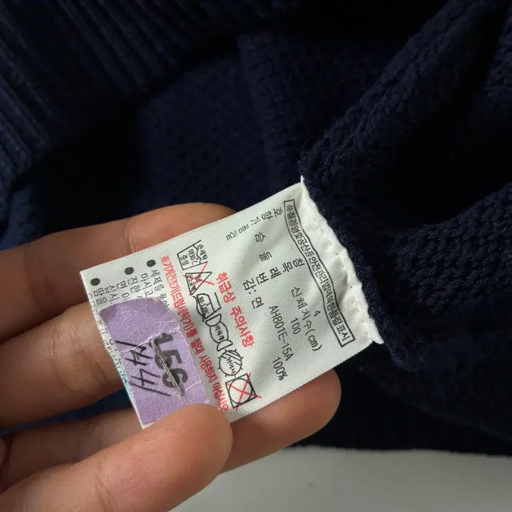 [BUNJANG] Lacoste Cotton Navy Crewneck Knit Sweater / Lacoste  라코스테 코튼 네이비 크루넥 니트