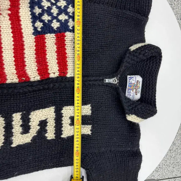 [BUNJANG] KANATA USA Flag Knit Cardigan / KANATA 미국 국기 니트 가디건 카나타 usa 코위찬 rrl 리바이스