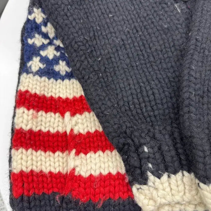 [BUNJANG] KANATA USA Flag Knit Cardigan / KANATA 미국 국기 니트 가디건 카나타 usa 코위찬 rrl 리바이스