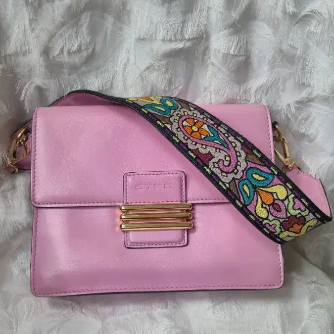 [BUNJANG] Etro Pink Pattern Shoulder Bag / 에트로 숄더백 핑크 패턴 스트랩
