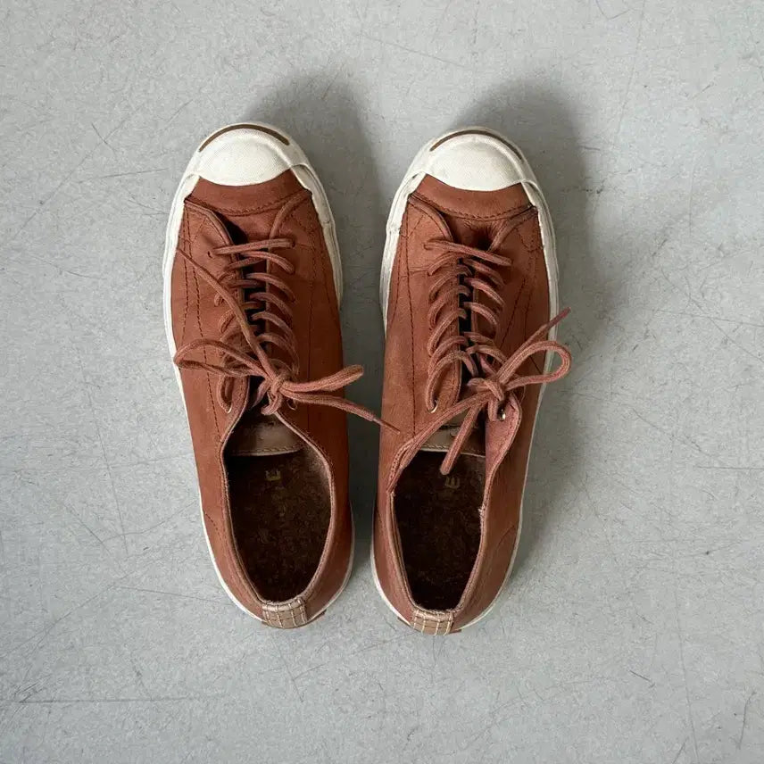 [BUNJANG] Converse Jack Purcell Brown Leather Sneakers / 컨버스 잭퍼셀 브라운 레더 스니커즈 260