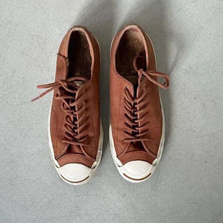 [BUNJANG] Converse Jack Purcell Brown Leather Sneakers / 컨버스 잭퍼셀 브라운 레더 스니커즈 260