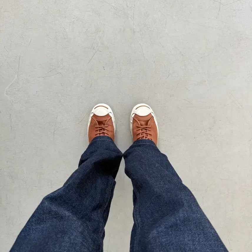 [BUNJANG] Converse Jack Purcell Brown Leather Sneakers / 컨버스 잭퍼셀 브라운 레더 스니커즈 260