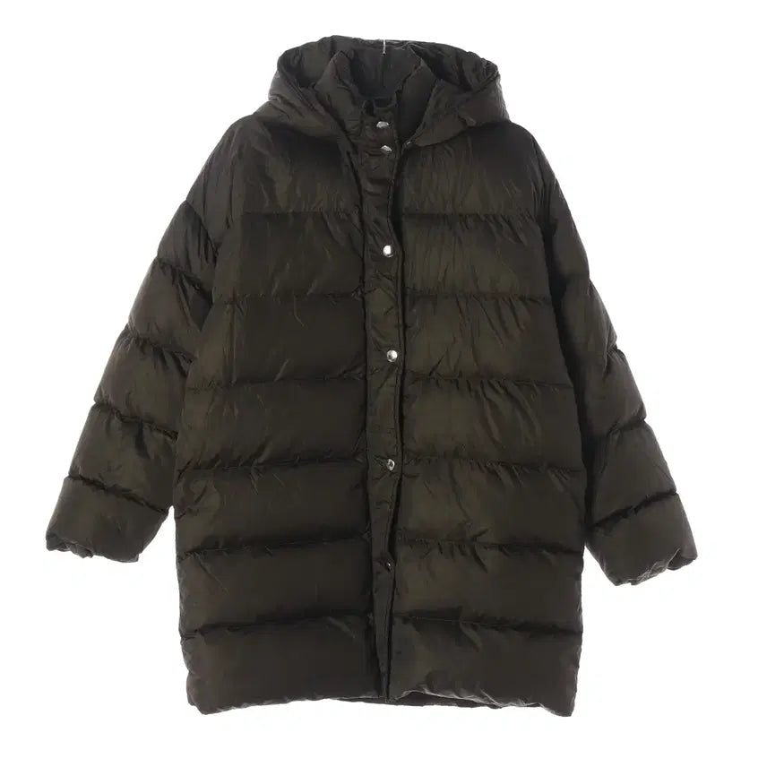 [BUNJANG] MSGM Oversized Logo Printed Hooded Down Jacket / 엠에스지엠 MSGM 오버핏 로고 프린팅 후드 다운 재킷 롱 패딩