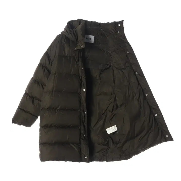 [BUNJANG] MSGM Oversized Logo Printed Hooded Down Jacket / 엠에스지엠 MSGM 오버핏 로고 프린팅 후드 다운 재킷 롱 패딩