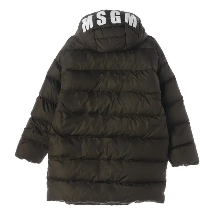 [BUNJANG] MSGM Oversized Logo Printed Hooded Down Jacket / 엠에스지엠 MSGM 오버핏 로고 프린팅 후드 다운 재킷 롱 패딩