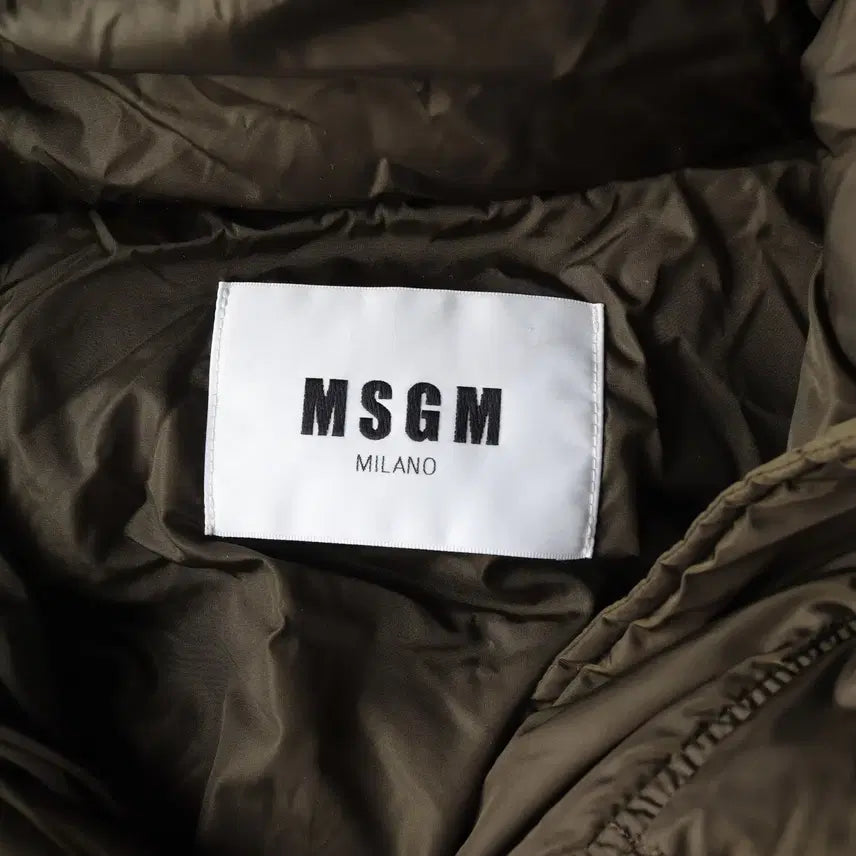 [BUNJANG] MSGM Oversized Logo Printed Hooded Down Jacket / 엠에스지엠 MSGM 오버핏 로고 프린팅 후드 다운 재킷 롱 패딩