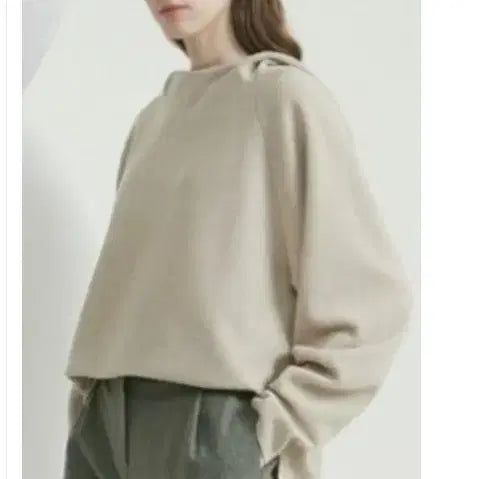 [BUNJANG] Time Deep Khaki Hooded Knit Sweater / 타임 time 딥카키 컬러 후드 니트 프리 사이즈 정품